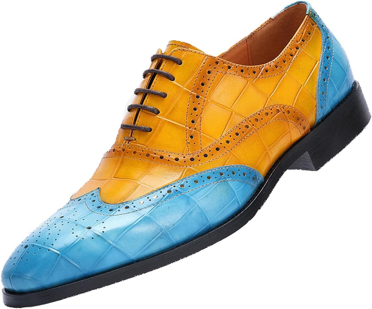 

Мужские классические туфли Santimon Formal Oxfords - модные и удобные дерби из натуральной кожи для свадеб и деловых встреч, коричневый