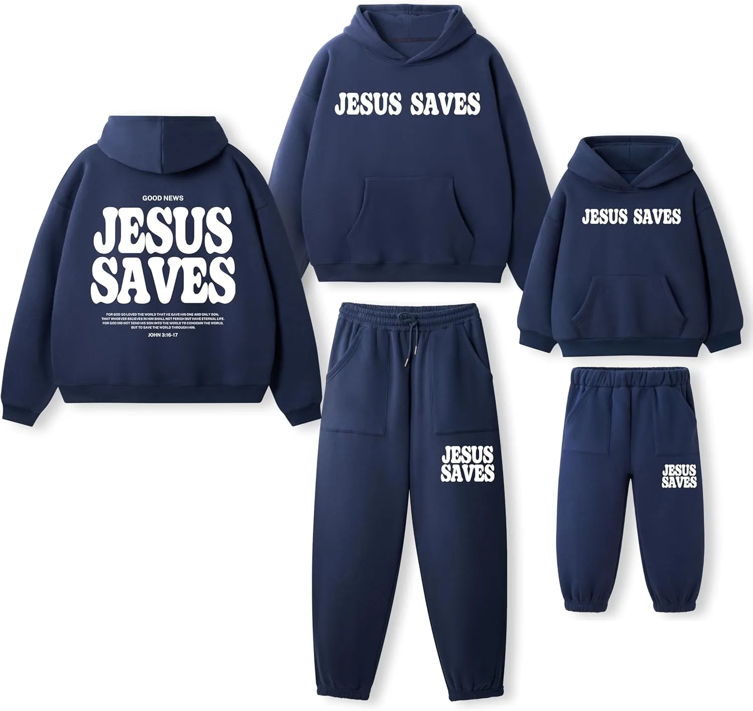 

Семейные рождественские пижамы Matching Sets Fleece Hoodies Christian с принтом Jesus Saves Bible Guiding Cross