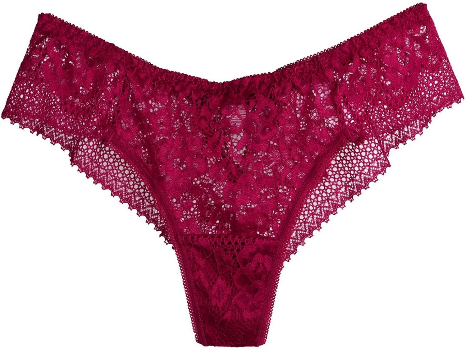 Generic Элегантные кружевные стринги для женщин, удобное ажурное крой, с цветочным узором, идеально подходят для повседневной носки, красный