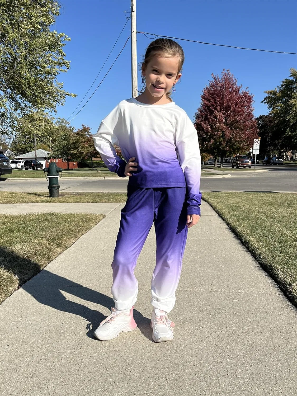Детский спортивный костюм, тай-дай, Arshiner, 2 предмета, Purple Gradient — фото 4