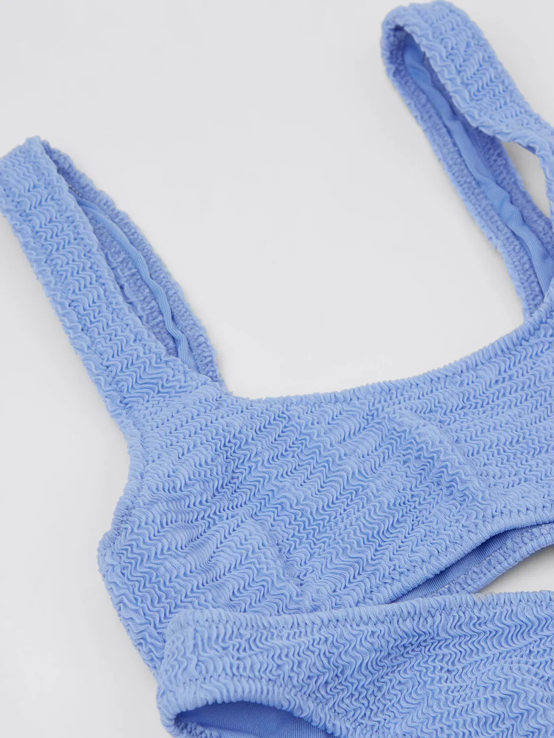 Бикини-бралетт Calzedonia Crinkle Waves светло-голубого цвета — фото 4