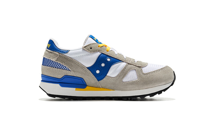 Кроссовки Shadow Original Kids Детские низкие серо-бело-голубые Saucony, голубой — фото 2