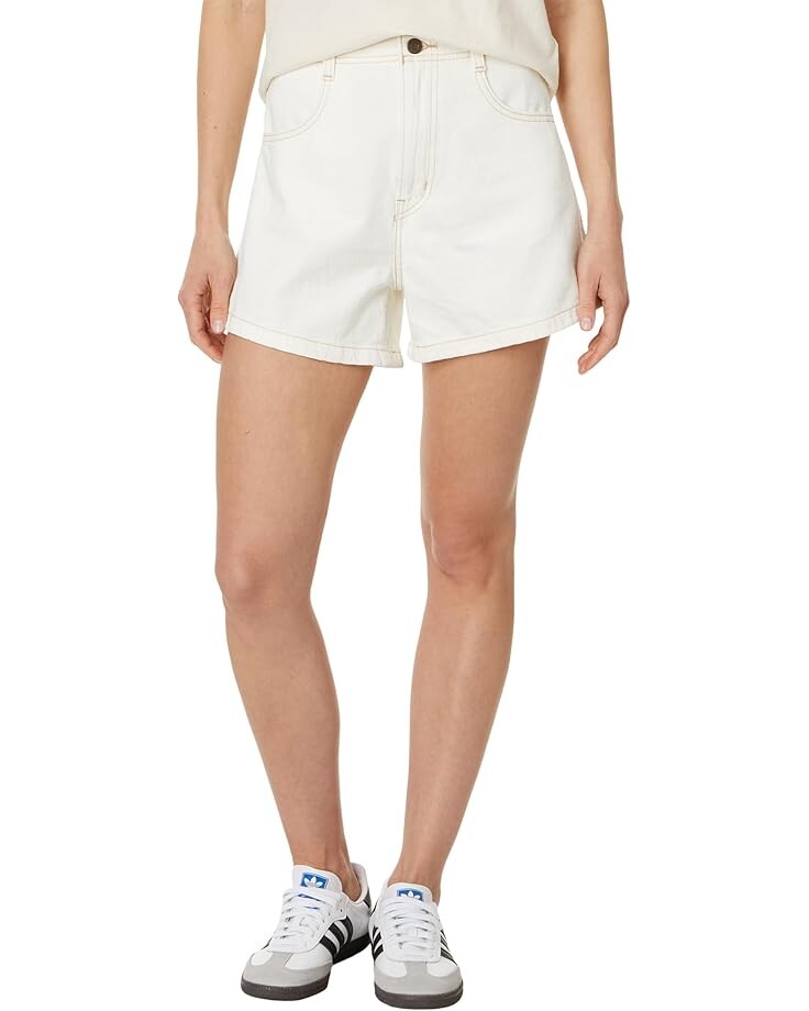 

Шорты Levi's Womens HW Mom Shorts Contrast Stitching, цвет Ecru Ethos