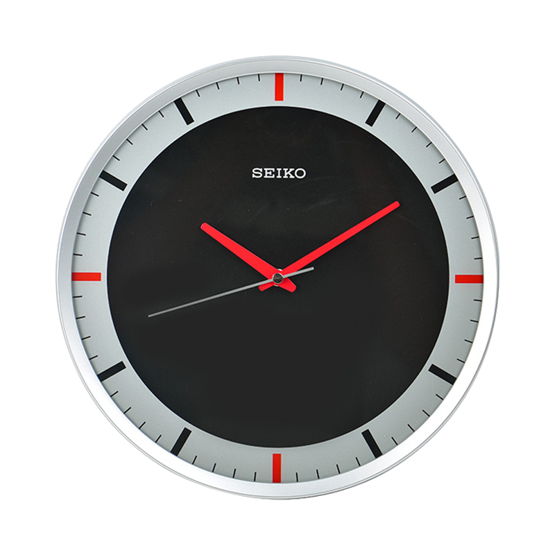 

SEIKO Часы Sweeping Seconds Movement Plexiglass Crystal Wall Clock Unisex Black