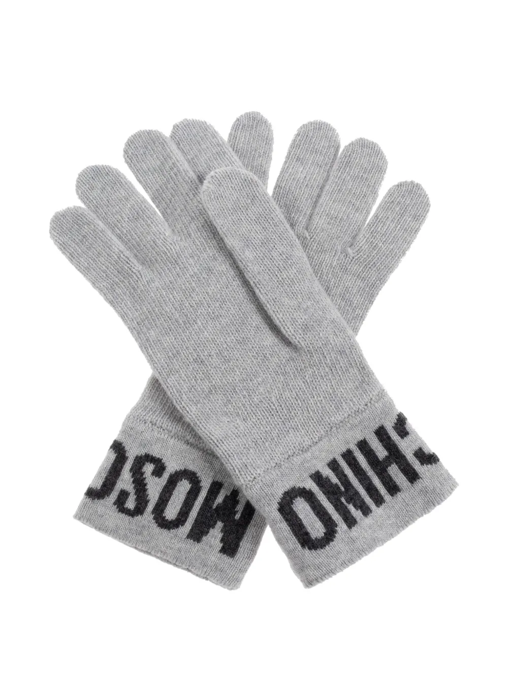 

Шерстяные перчатки с логотипом Moschino, серый