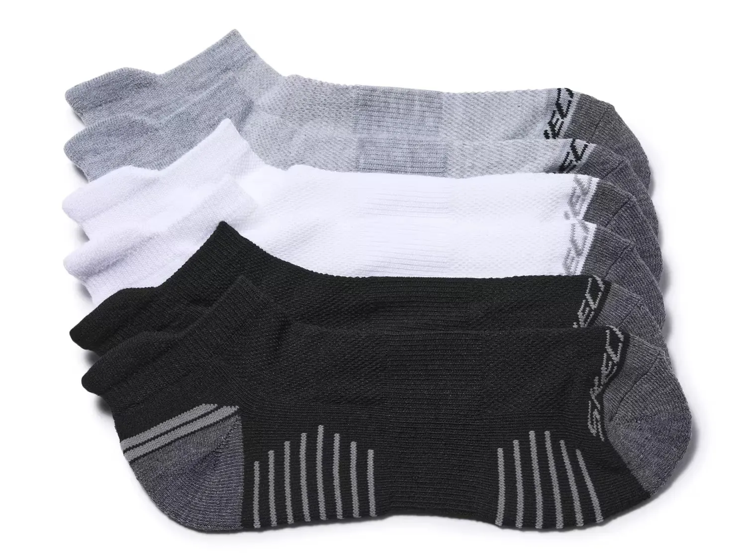 

Носки мужские No Show - набор 6 пар Skechers, Black/White/Grey