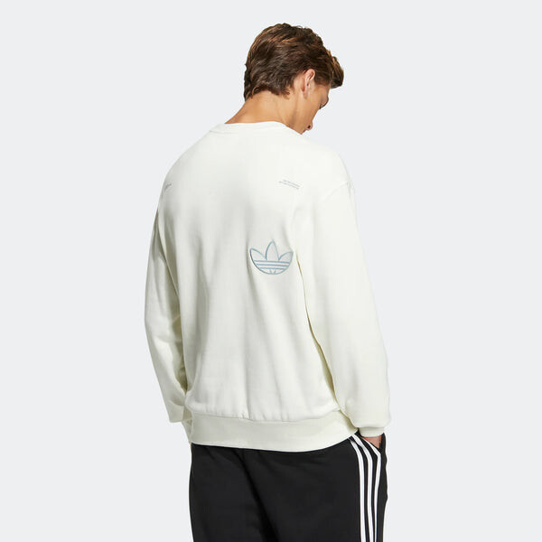 Толстовка adidas originals Adicolor Crew Chest Printing Round Neck Pullover Long Sleeves Creamy White, белый — фото 3