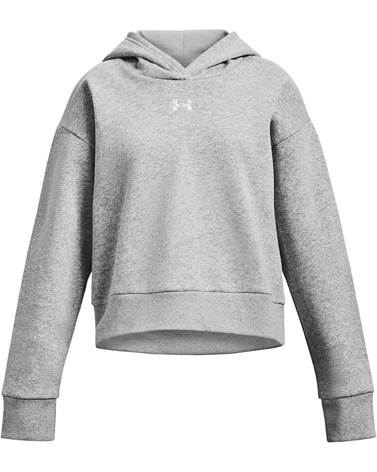 

Худи Under Armour Kids Rival Fleece Cropped Hoodie, цвет Mod Gray Light Heather/White