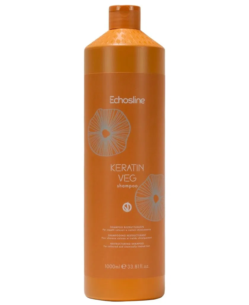 Восстанавливающий шампунь ECHOS Line Keratin Veg для окрашенных волос, 1000 мл Echosline
