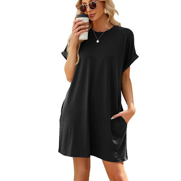 

Женское летнее платье-туника с коротким рукавом Yesfashion, Black