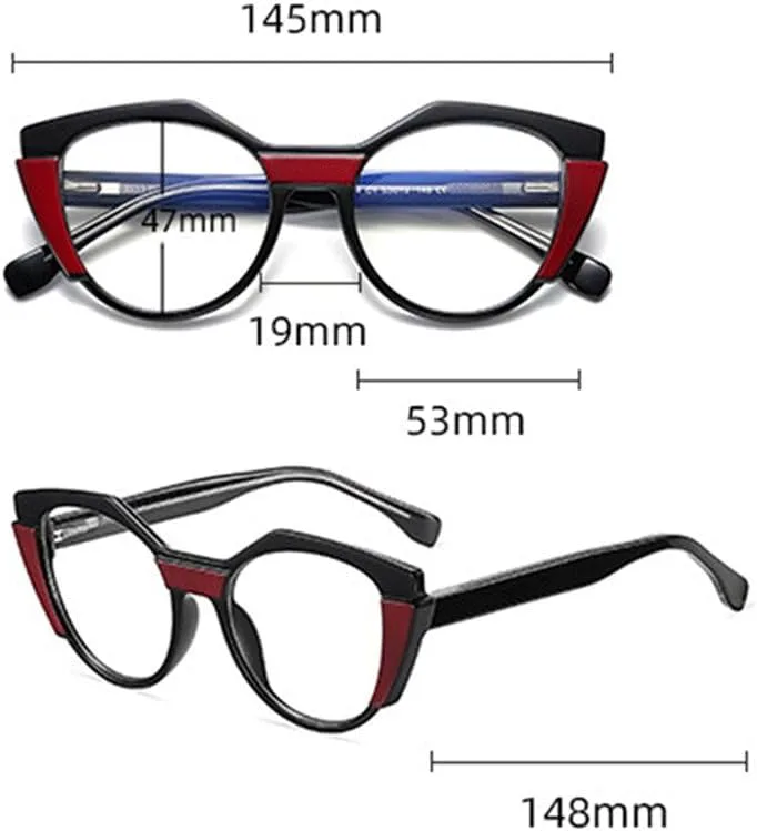 

Ретро-очки в стиле «кошачий глаз» из материала TR90 с защитой от синего света, многоугольной оправой, прозрачными линзами, модные очки для мужчин KTUCN, Black