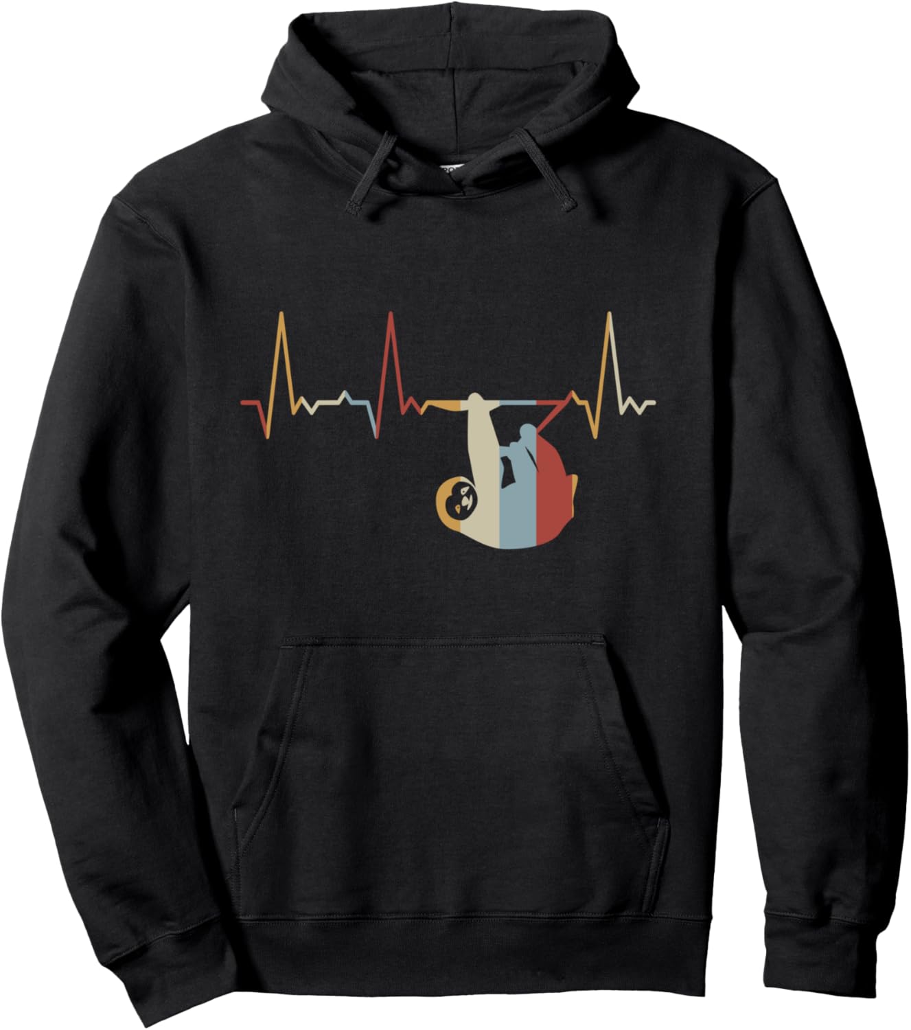 

Худи с изображением ленивца и сердцебиения Heartbeat Graphic Gifts For Women, Men, And Kids, черный