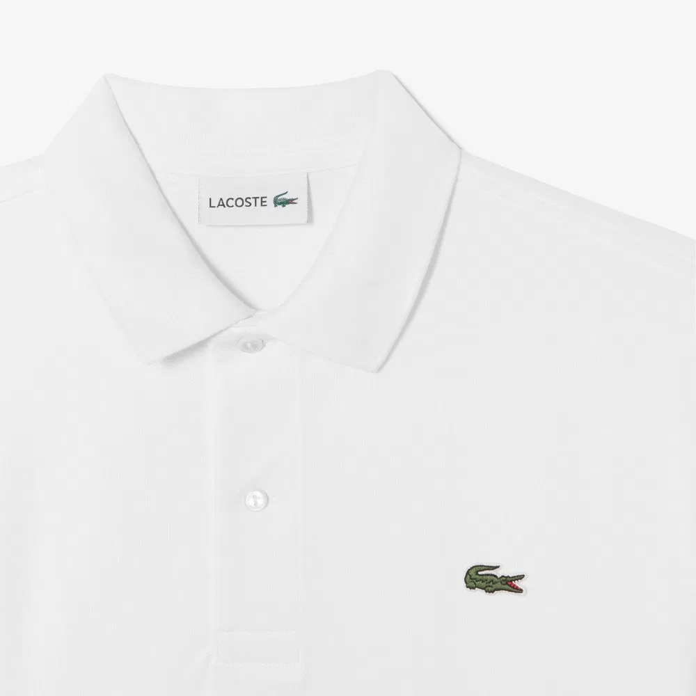 Мужская базовая футболка-поло French Regular Fit белого цвета от Lacoste — фото 2