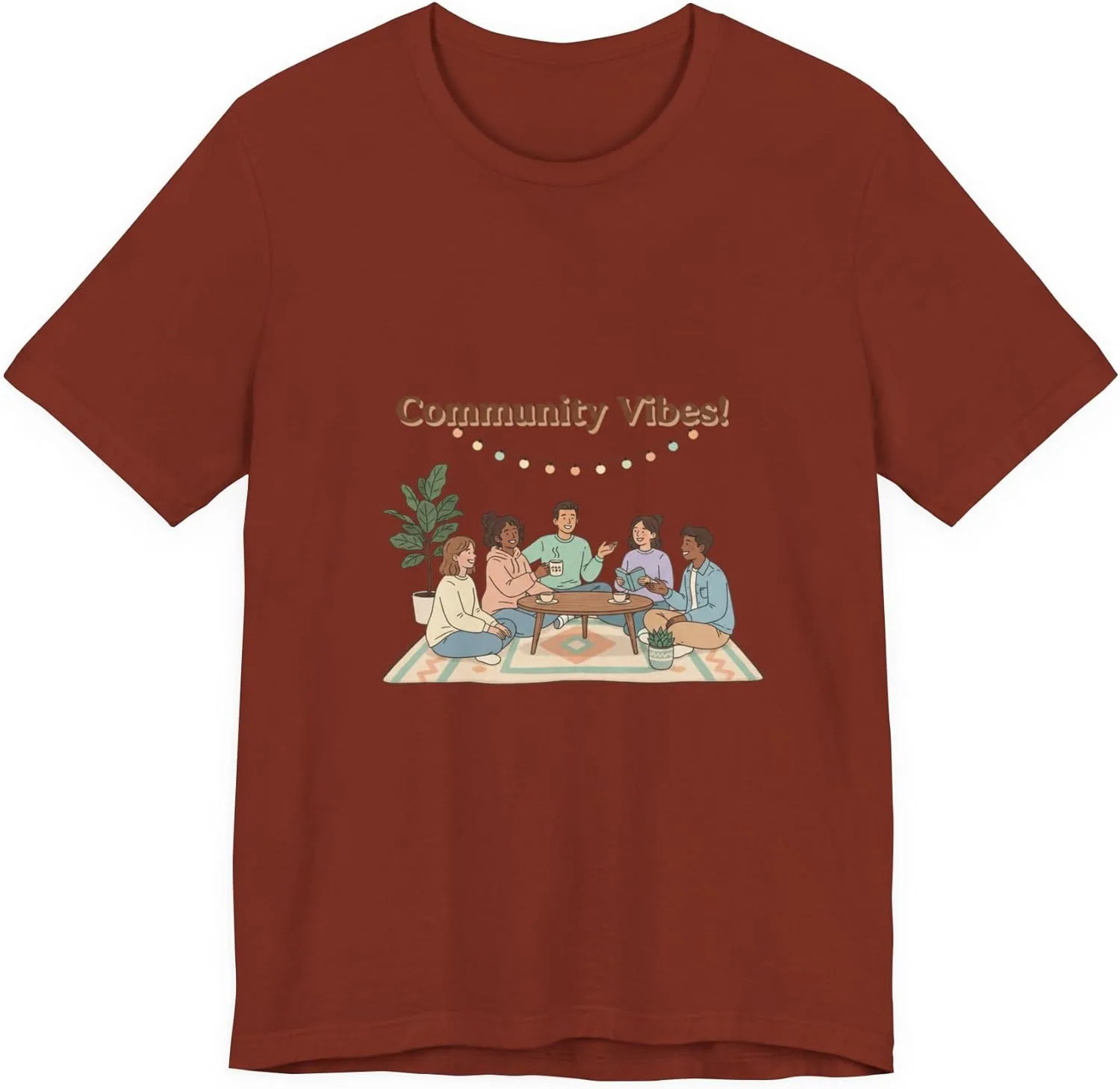 Футболка Community Vibes | Дизайн Third Places, Cafe meetup Community GENERIC, Rust
