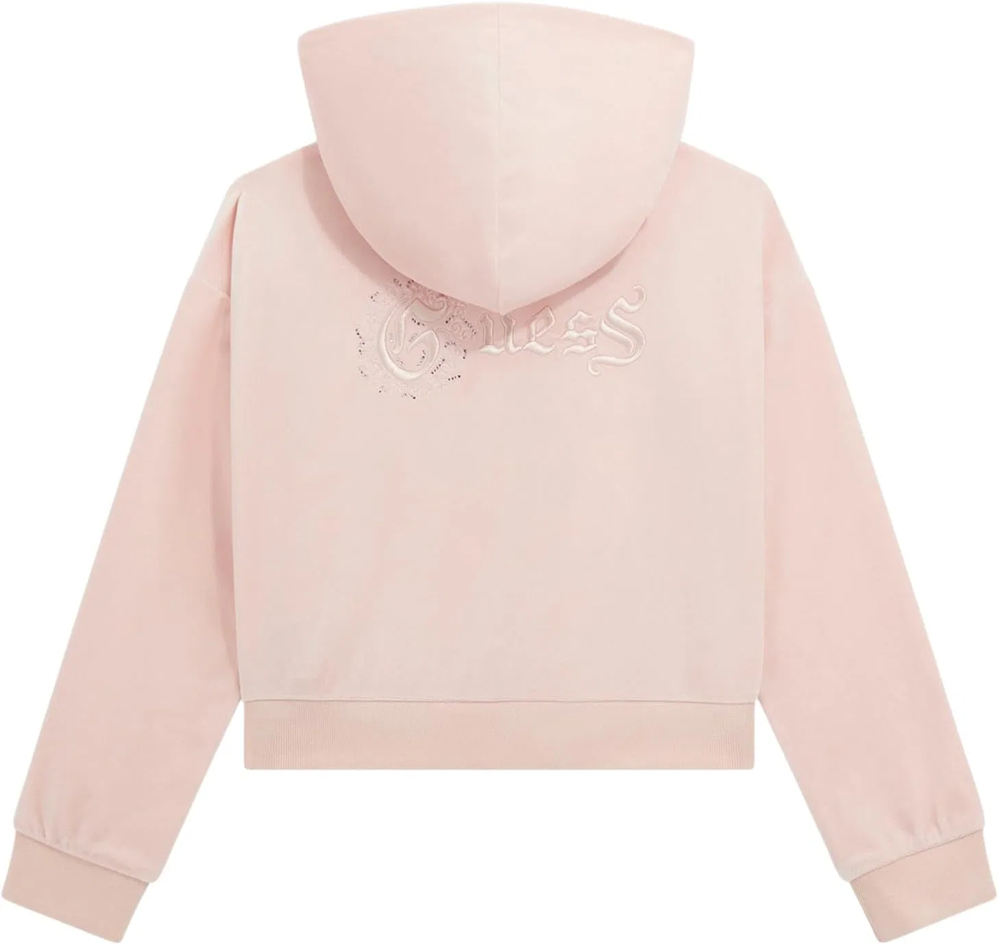 Детская худи велюровая GUESS, цвет Pink Sugar — фото 2