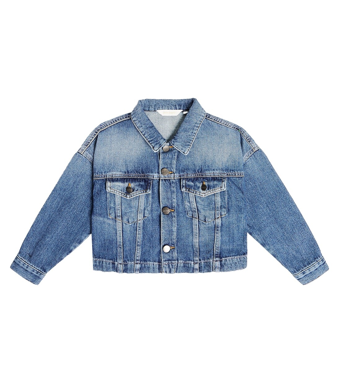 

Укороченная джинсовая куртка с логотипом Palm Angels Kids, синий