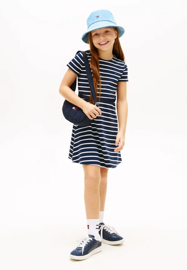 Платье-Скейтер с коротким рукавом, трикотажное платье Tommy Hilfiger, Dark Night Navy Stripes — фото 2