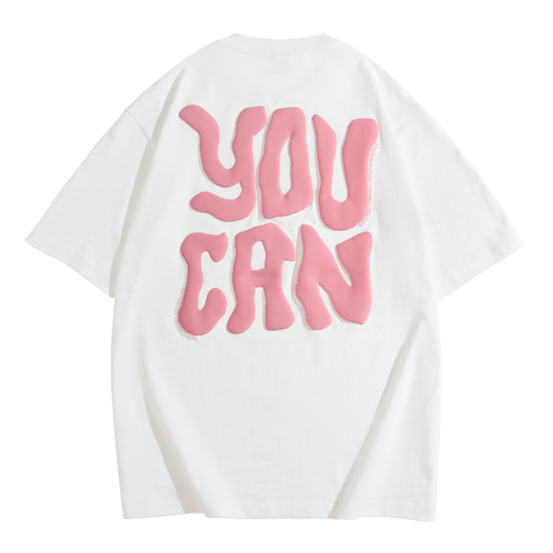 

Футболка Unisex Crew Neck Moderate Heavyweight GTRG, белый розовый