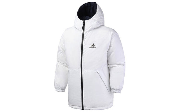 Пуховик adidas Reversible hooded Sports Down Jacket Navy Blue, синий — фото 3