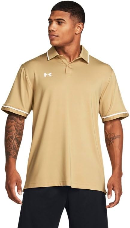 

Under Armour мужская футболка-поло Tipped Teams Performance, Team Vegas Gold/White, Белый, Under Armour мужская футболка-поло Tipped Teams Performance, Team Vegas Gold/White