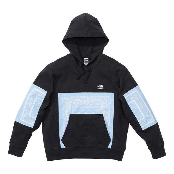 

Толстовка x the north face bandana hooded sweatshirt 'black teal' Supreme, черный