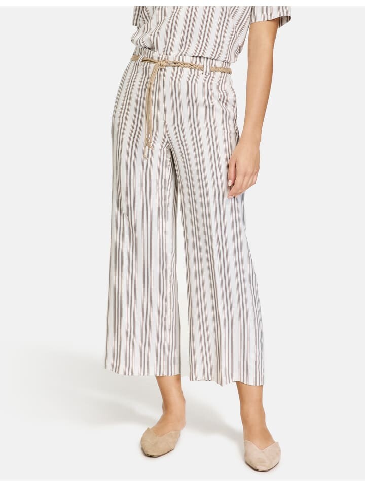 

Тканевые брюки Gerry Weber, цвет ecru/weiss/braun streifen