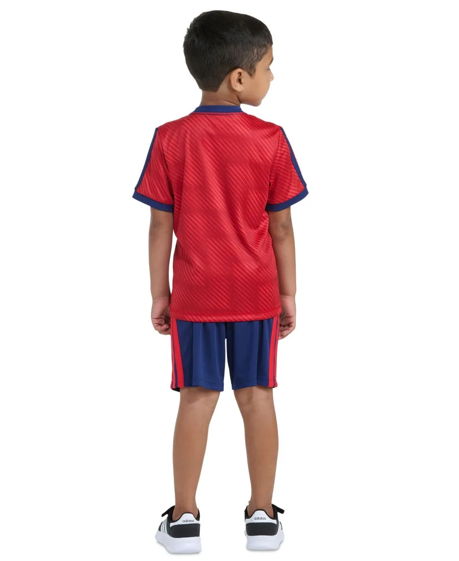 Детский комплект из футболки и шорт с принтом (2T-7), размер 2T Adidas, bright красный/синий — фото 4