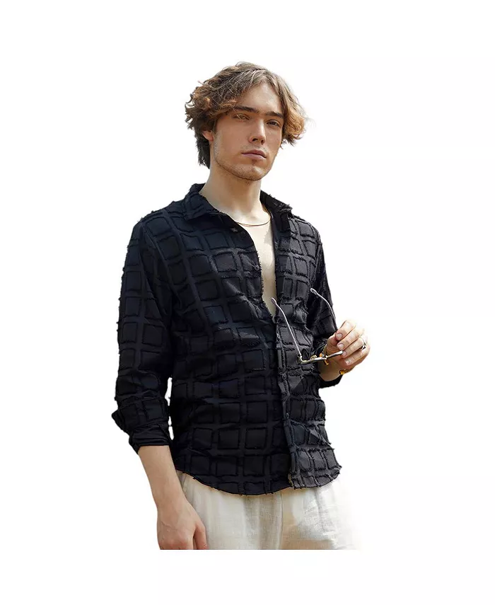 

Мужская рубашка Onyx Black Cubic-Tassel Campus Sutra, черный