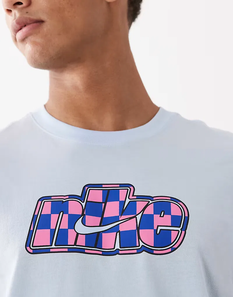 Футболка Nike Futbol с центральным логотипом, светло-голубой — фото 4