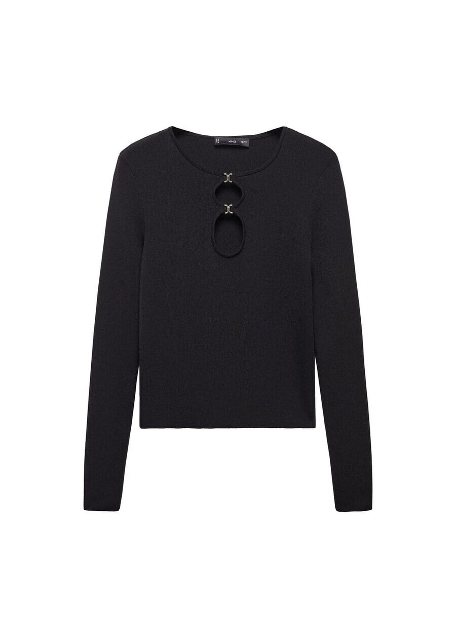 

Тонкий вязаный свитер MANGO Sweater Rawy, черный