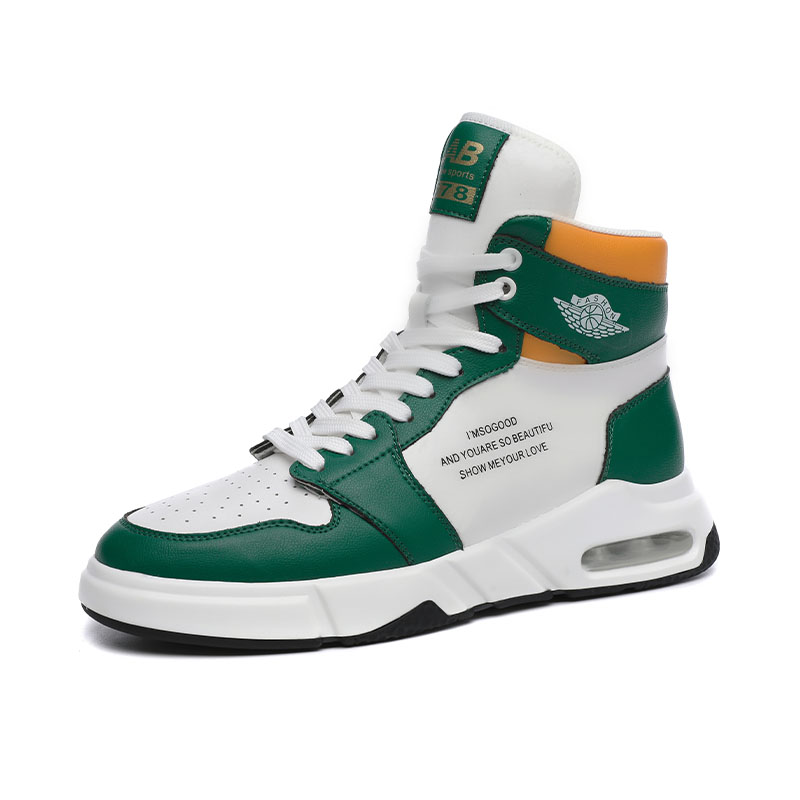 

Мужские туфли Slip Resistant высокие повседневные мужские белые green BABINDA, белый зеленый Fleece-Lined