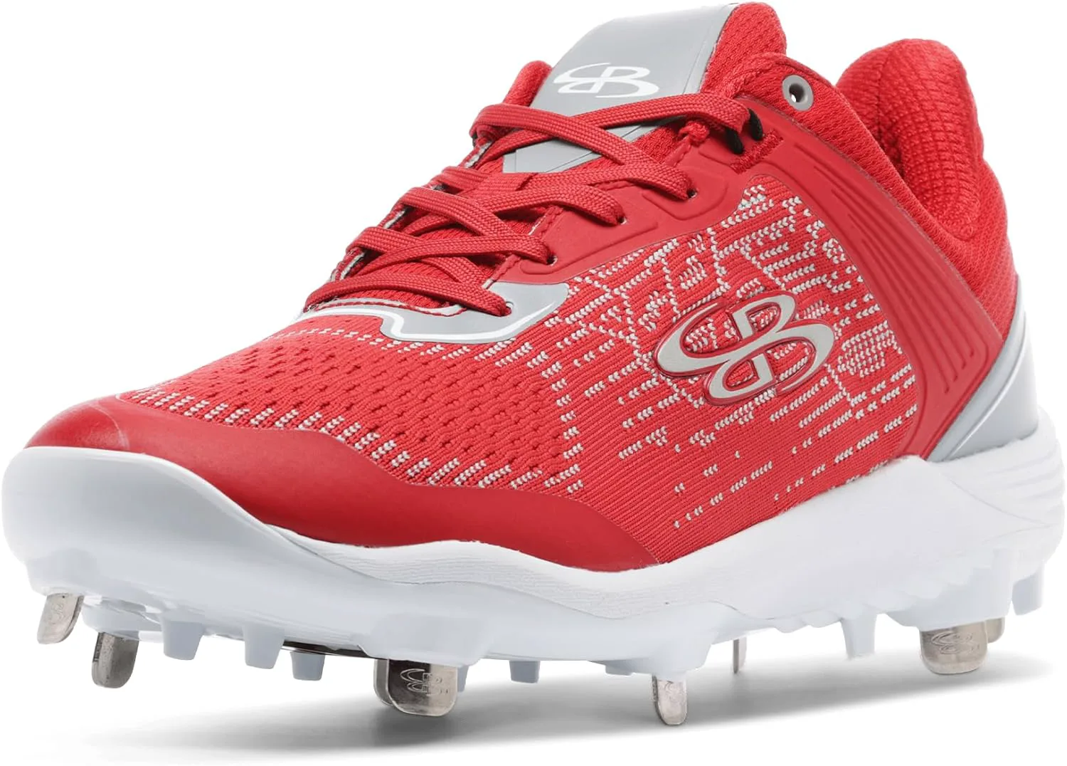 Boombah Viper Pureknit Мужские металлические бутсы - Статус - Разнообразие цветов - Разные размеры, красный/серый/белый — фото 3