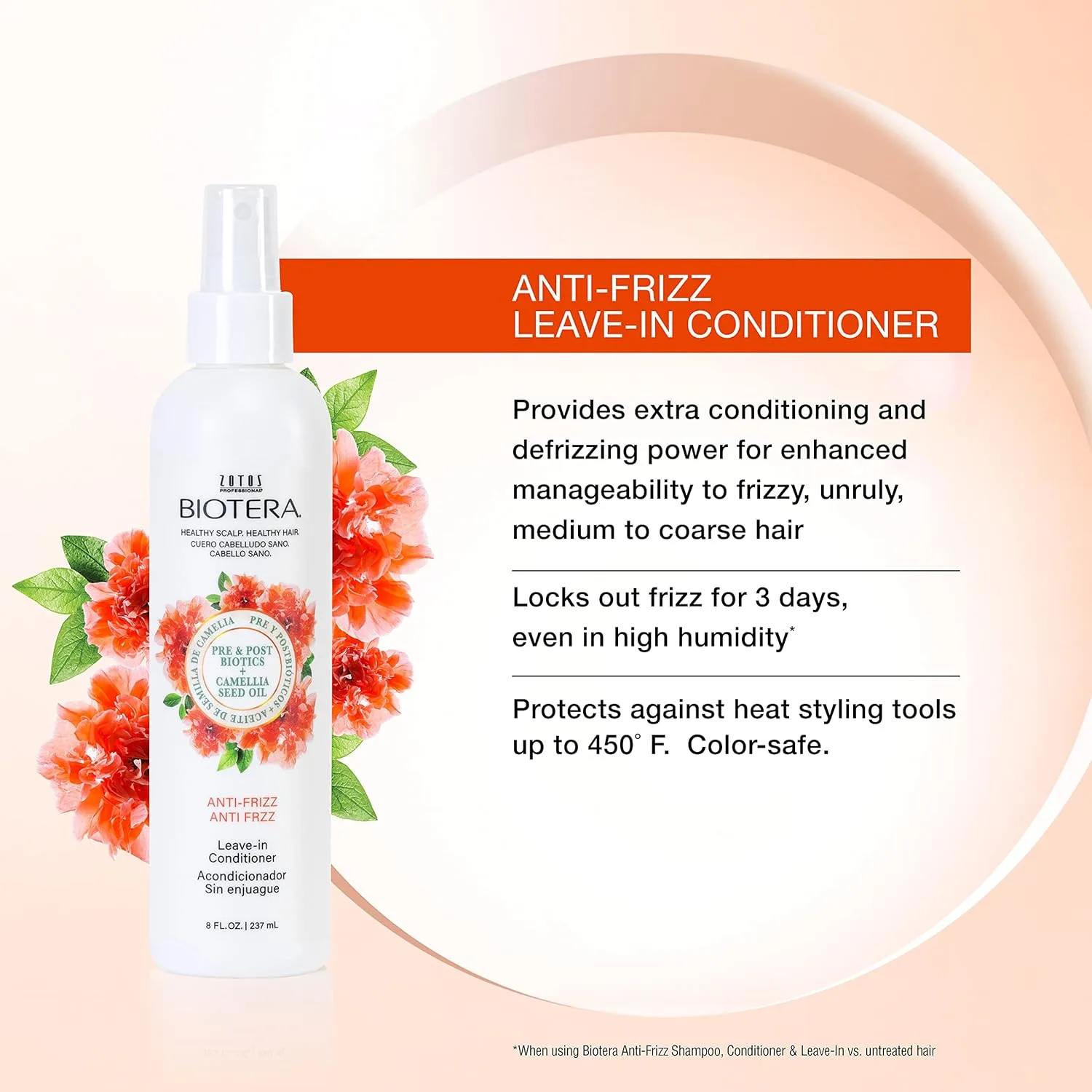 Кондиционер Biotera Anti Frizz Smoothing для гладкости и контроля непослушных волос 450 мл и 237 мл (3 шт.) — фото 2