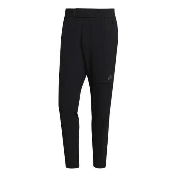 

Спортивные штаны Men's adidas Solid Color Logo Printing Elastic Waistband Straight Sports Pants/Trousers/Joggers Black, черный