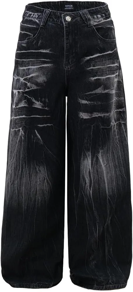 

Jupkem Y2K багги джинсы для мужчин и женщин, широкие, потертые, в стиле панк и хип-хоп