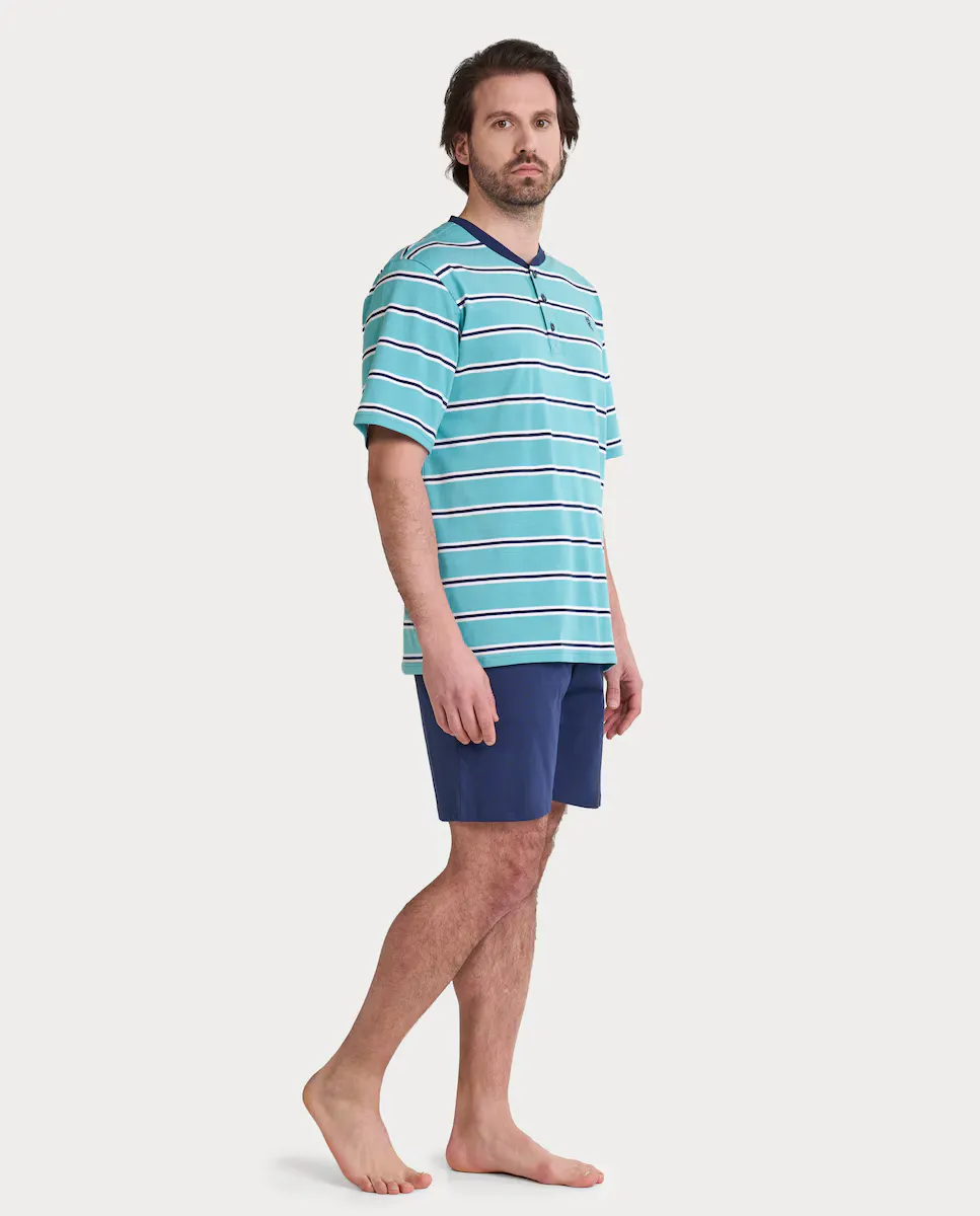 

Мужская зеленая пижама из трикотажа с короткими рукавами El Búho Nocturno, зеленый