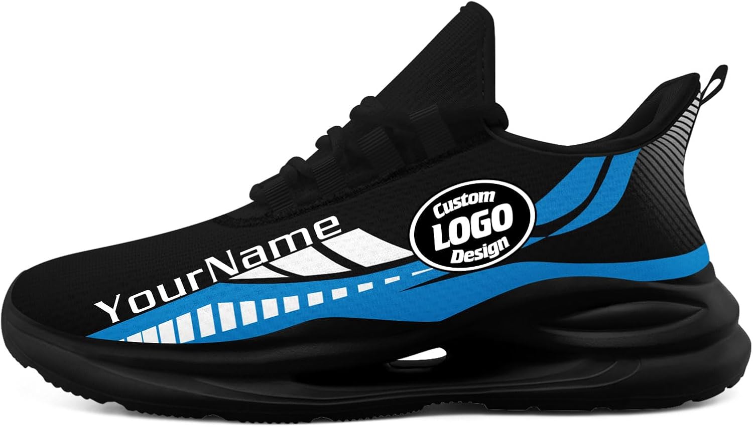

Кастомизированные спортивные кроссовки с логотипом для мужчин и женщин, легкие дышащие беговые кроссовки из сетки Coolcustomize, белый/черный/синий