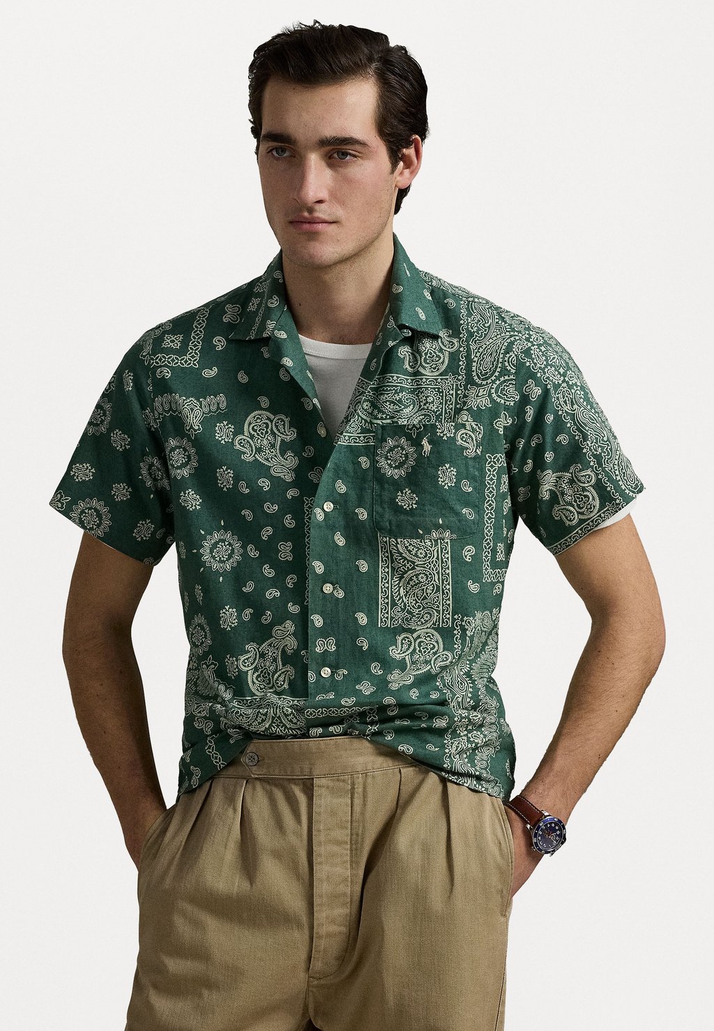 

Рубашка Classic Fit Bandanna Print Camp Polo Ralph Lauren, Green