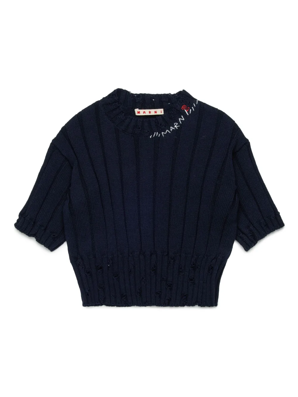 

Футболка с эффектом потертости Marni Kids, синий
