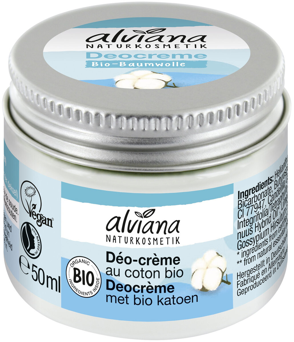 

Alviana, Питательный крем-дезодорант с органическим хлопком, 50 мл