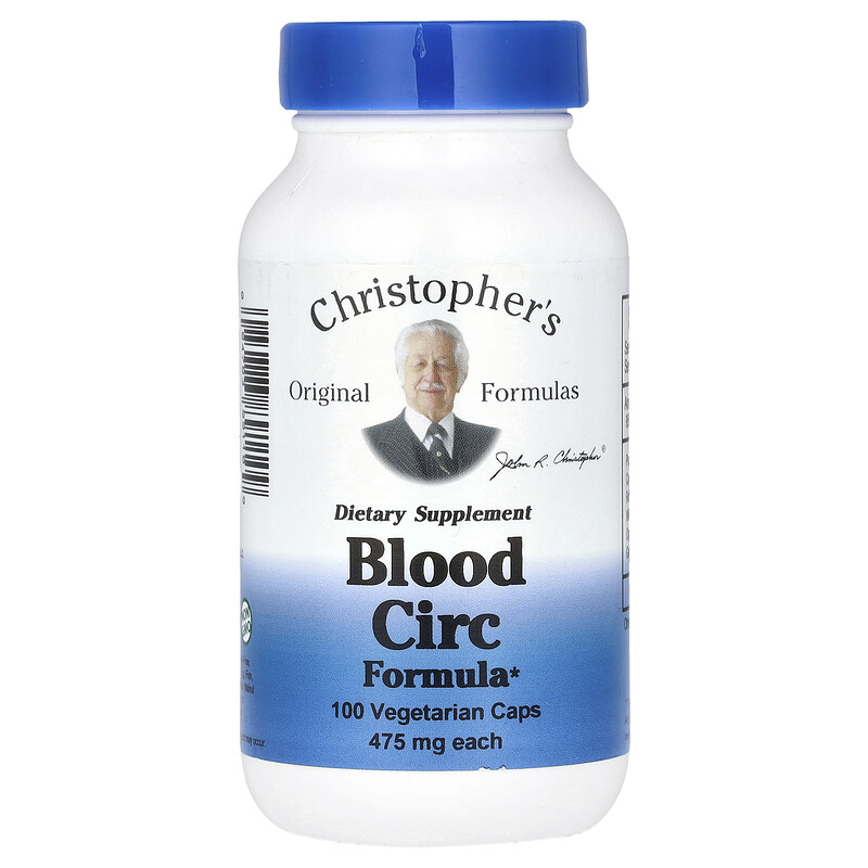 

Christopher's Original Formulas, состав для улучшения кровотока, 475 мг, 100 вегетарианских капсул