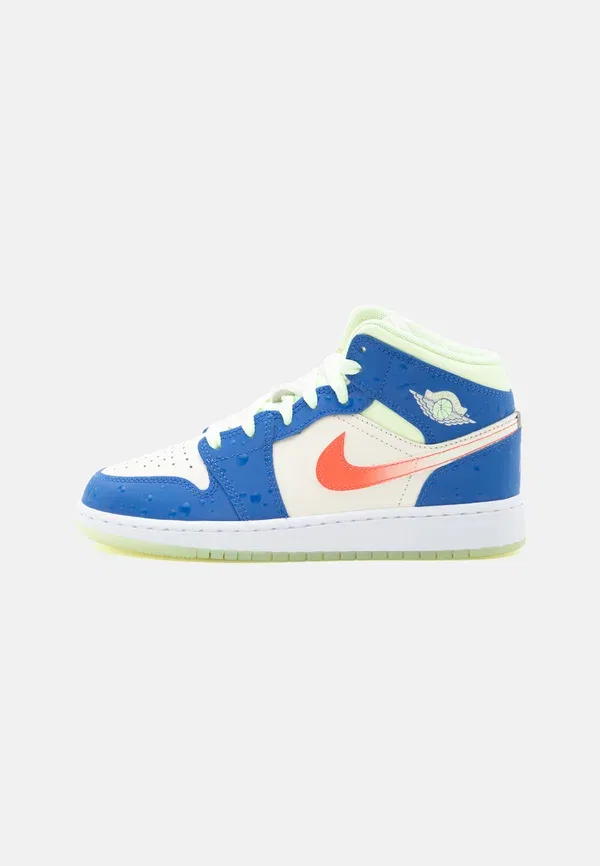 Кроссовки высокие Jordan Air 1 Mid SE High Top, игровой королевский/бледно-слоновая кость/едва вольт/инфракрасный/белый