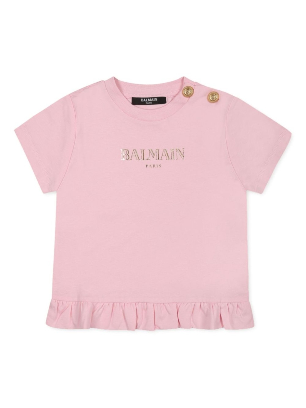 

Футболка с логотипом Balmain Kids, розовый