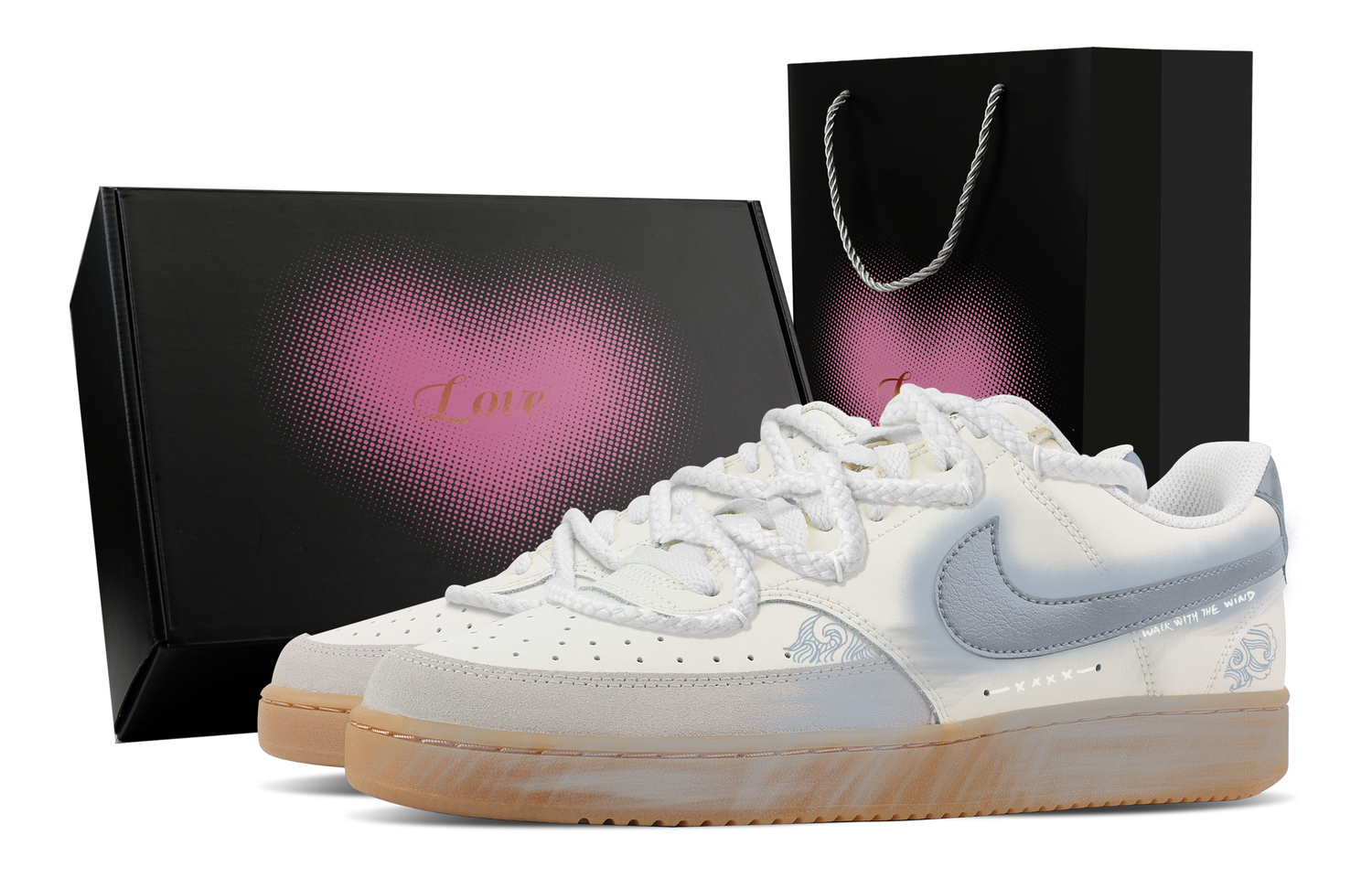 

Nike Court Vision Gray Cloud Layer, Heart Box устойчивые к истиранию низкие кроссовки для скейтбординга мужские blue white