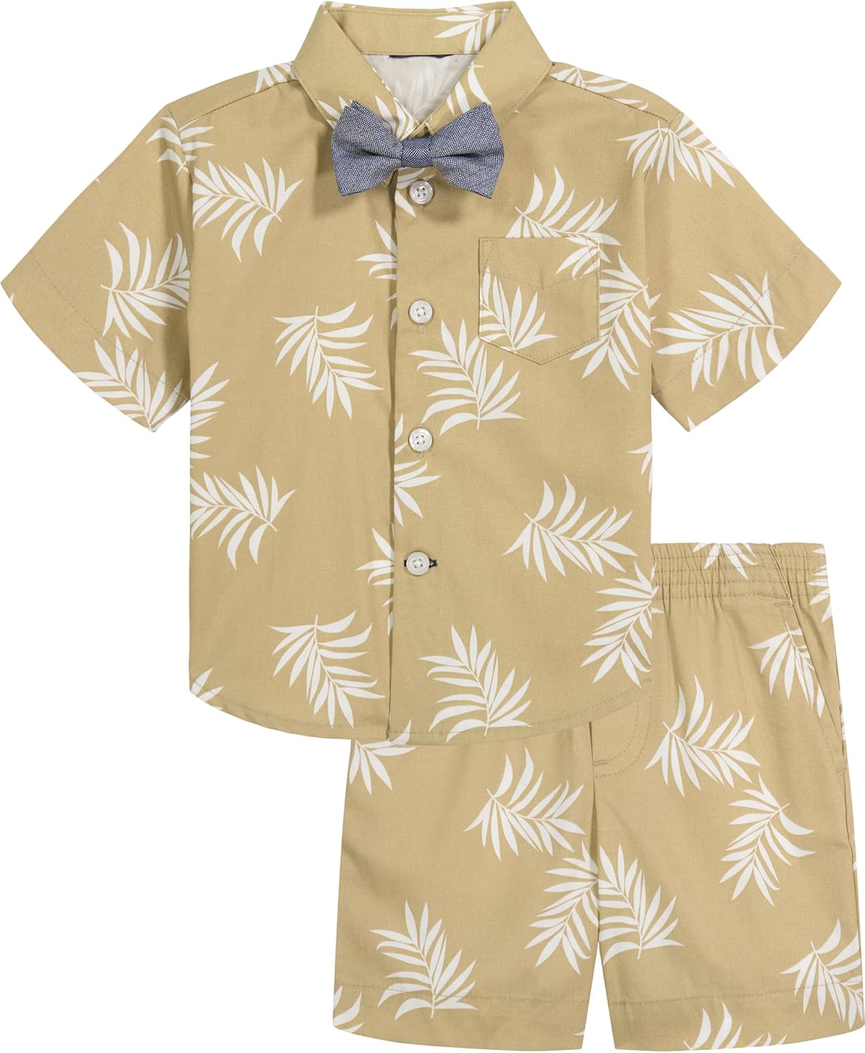 

Комплект Tommy Hilfiger для мальчиков из 3 предметов: тканая рубашка, шорты и галстук-бабочка, Khaki