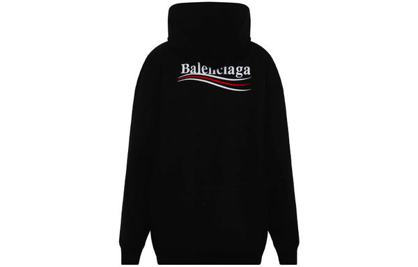Толстовка political campaign medium fit hoodie 'black' Balenciaga, черный — фото 3