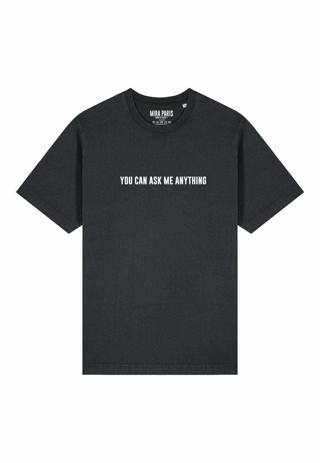 

Футболка с принтом YOU CAN ASK ME ANYTHING UNISEX HEAVYWEIGHT Mira Paris, антрацит