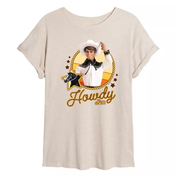 

Футболка Juniors Howdy Western Ken oversize Barbie, бежевый