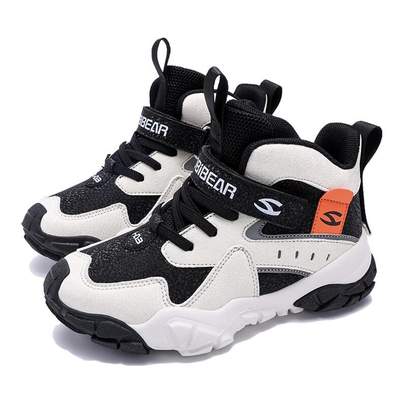 Кроссовки HOBIBEAR Kids Basketball Shoes Kids Mid-top, черный/белый — фото 2