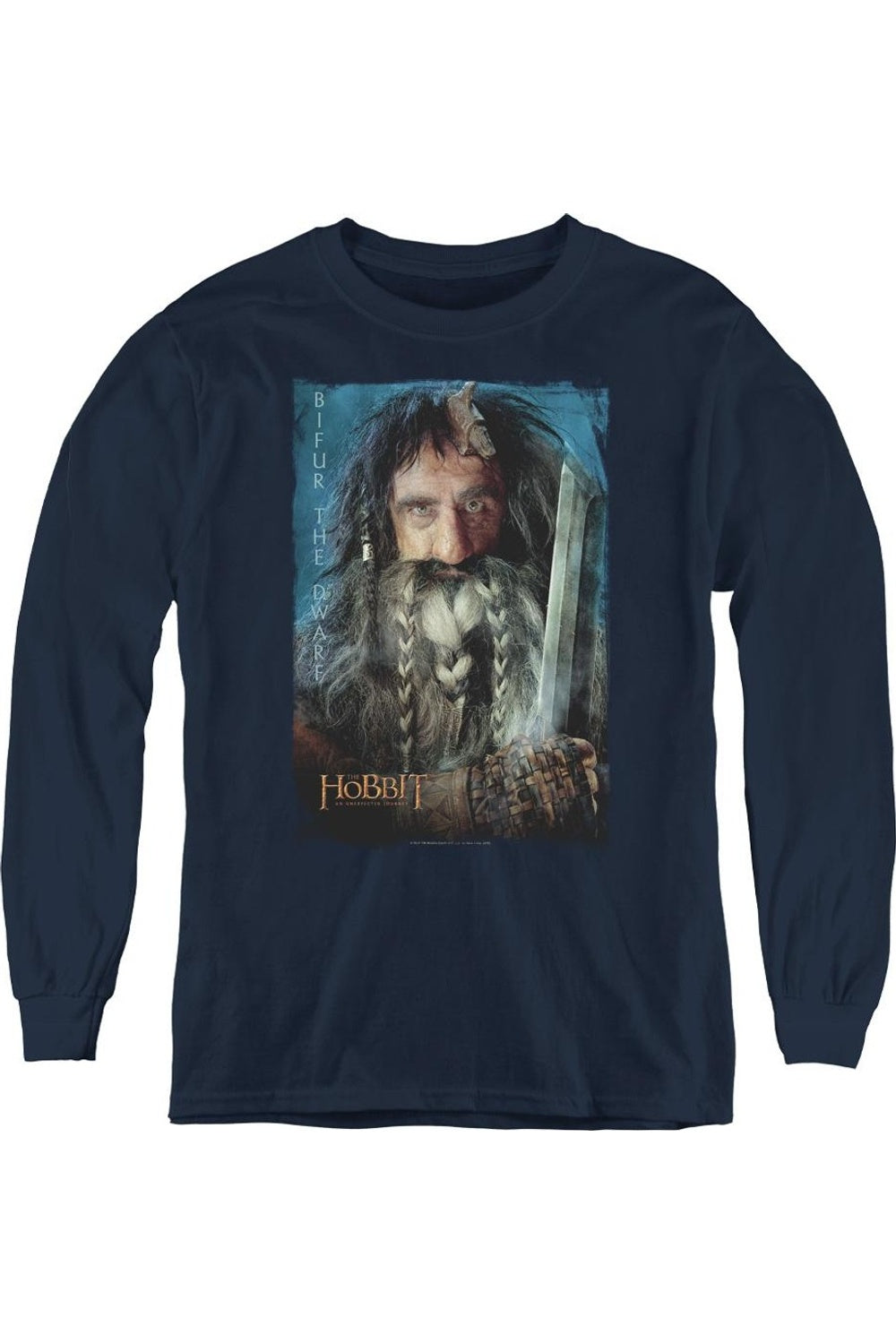 

Футболка с длинным рукавом The Hobbit Bifur Youth Gildan, темно-синий